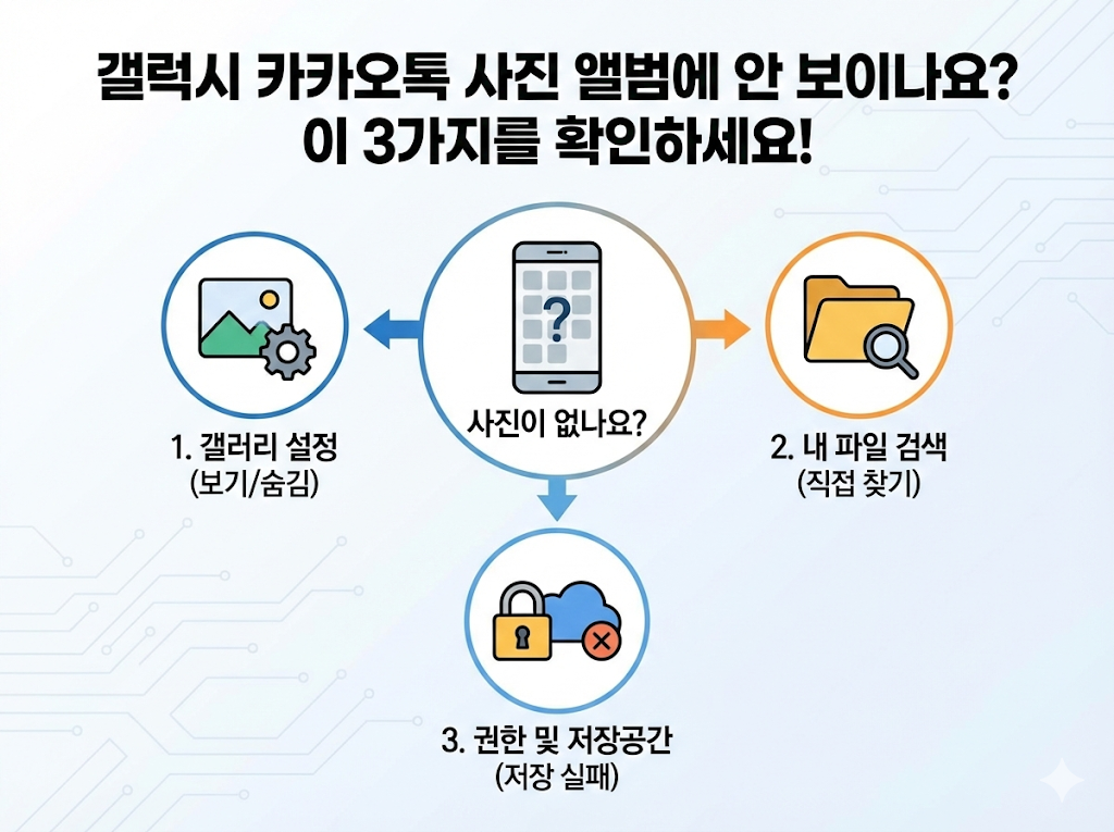 카카오톡 사진 갤럭시에서 안보일때 확인하세요.