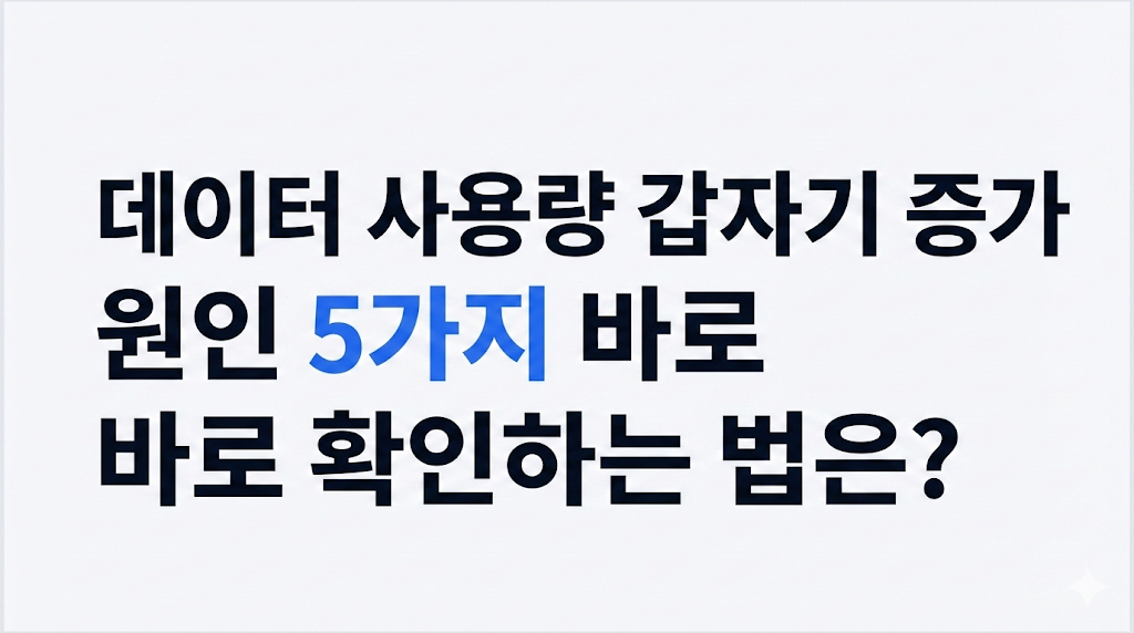 데이터 사용량 갑자기 증가