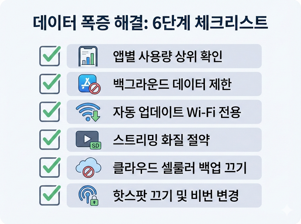 데이터 사용량 증가 이슈 체크리스트